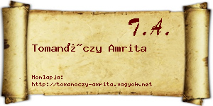 Tomanóczy Amrita névjegykártya